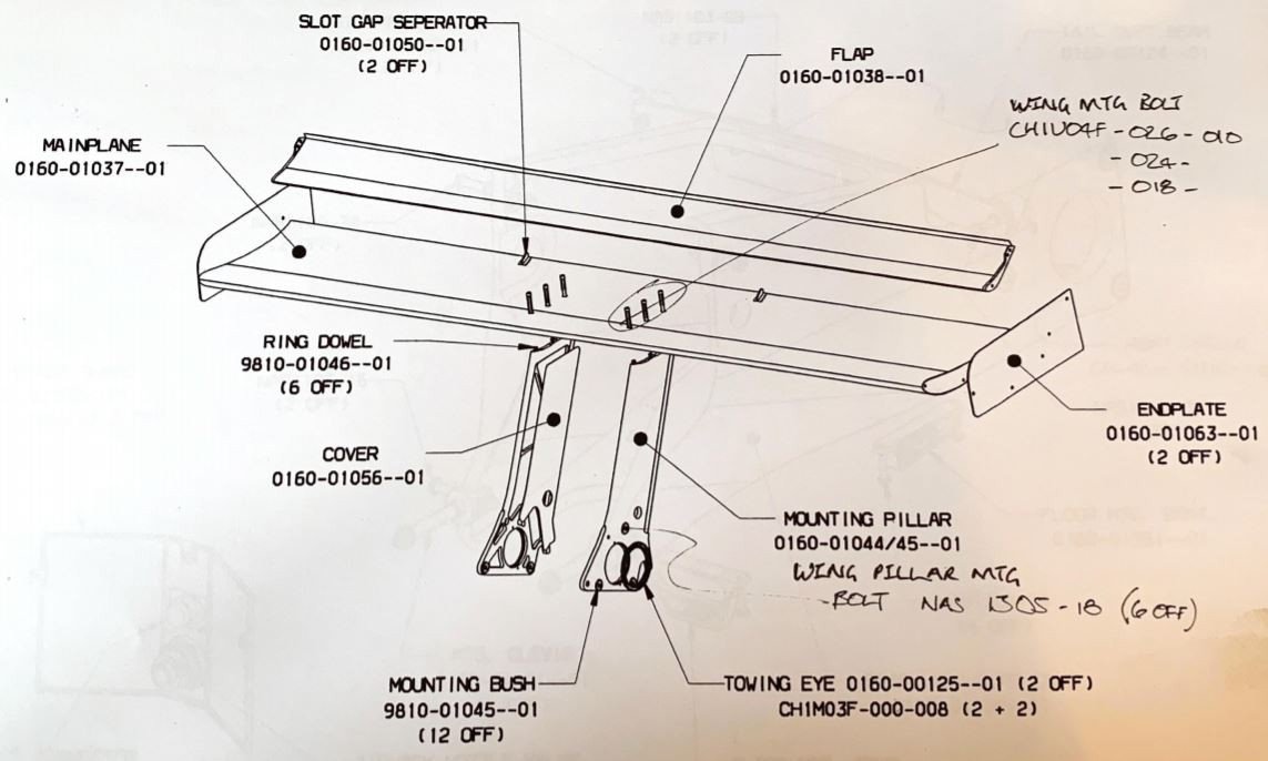 STANDARD REAR WING ASSY Diagram